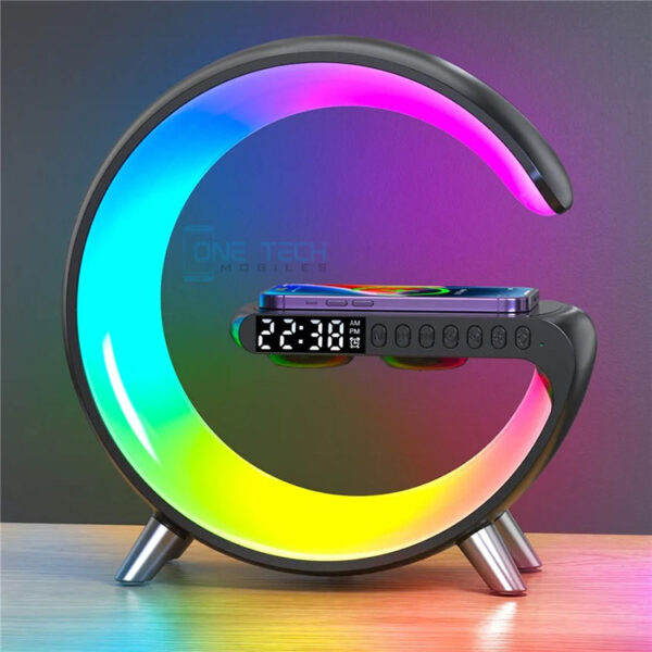 onetech Original Big G 15W Wireless Charger Stand RGB Light Desk Lamp Speaker APP Control For iPhone 15 14 Samsung Fast Charging Station 1